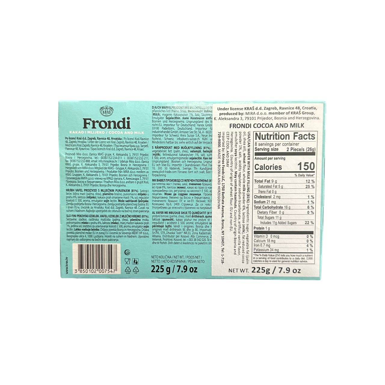 Kras Frondi Cocoa and Milk 250g